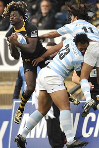 Action from London Wasps versus Racing Metro 92